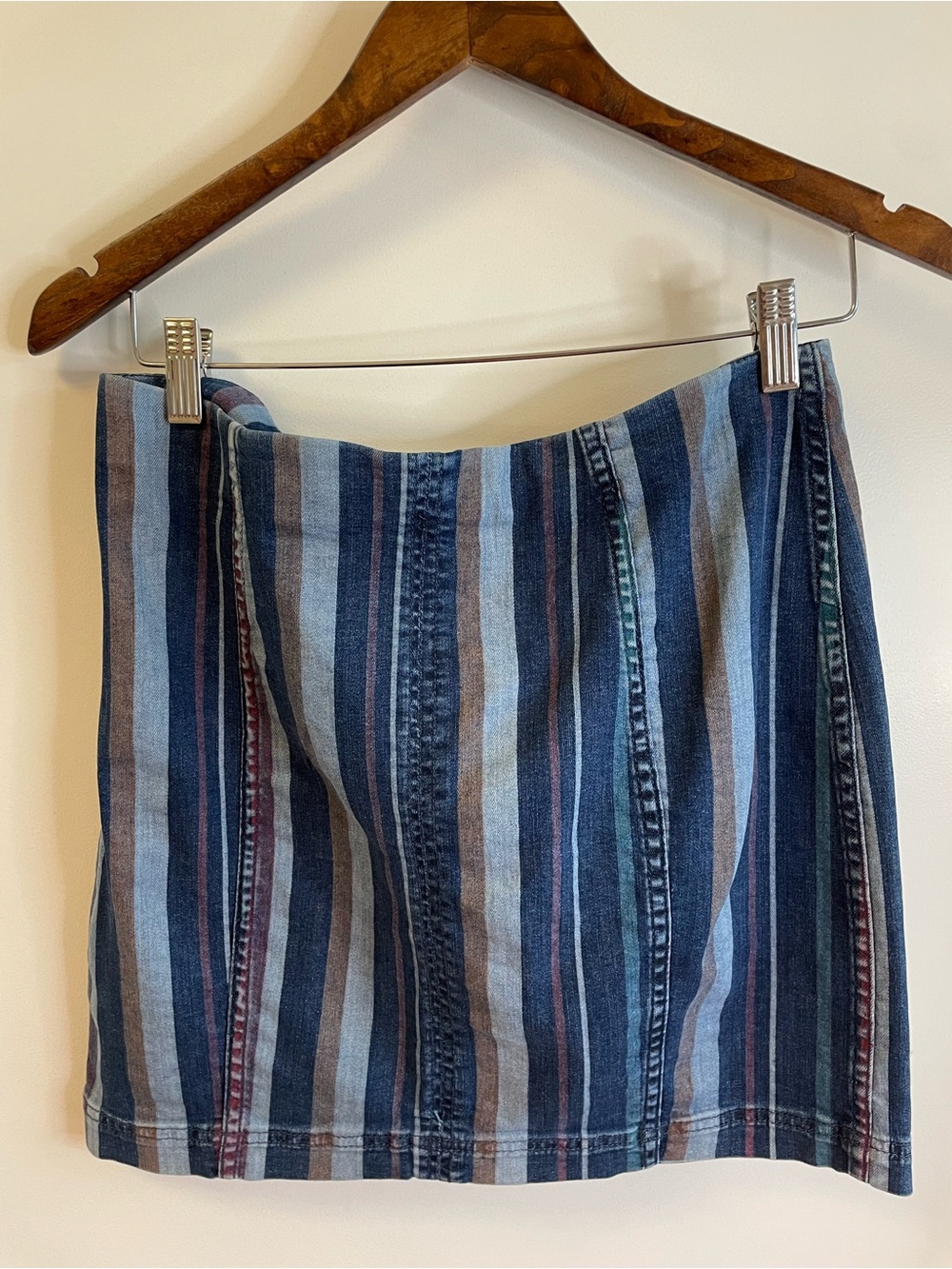 Free people Striped Denim Mini Skirt - size 12